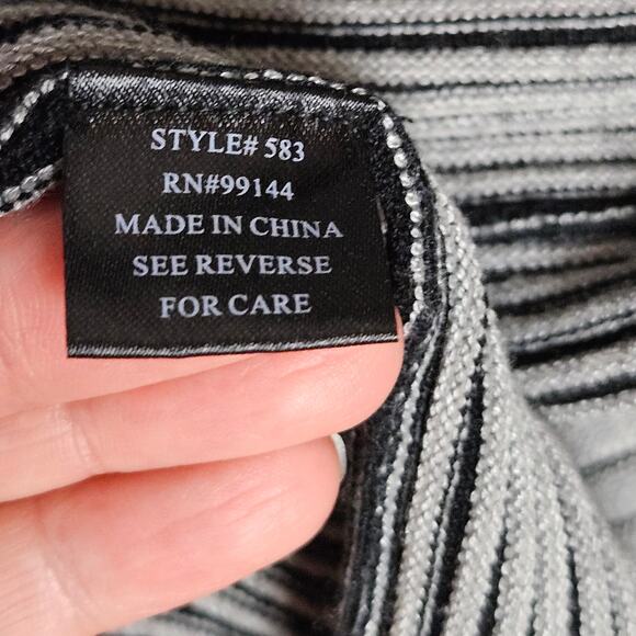 Lapis Womens Long Black White Accordian Pleated Boho Cardigan Sweater Size L - Picture 9 of 12